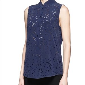 Equipment sleeveless silk blouse